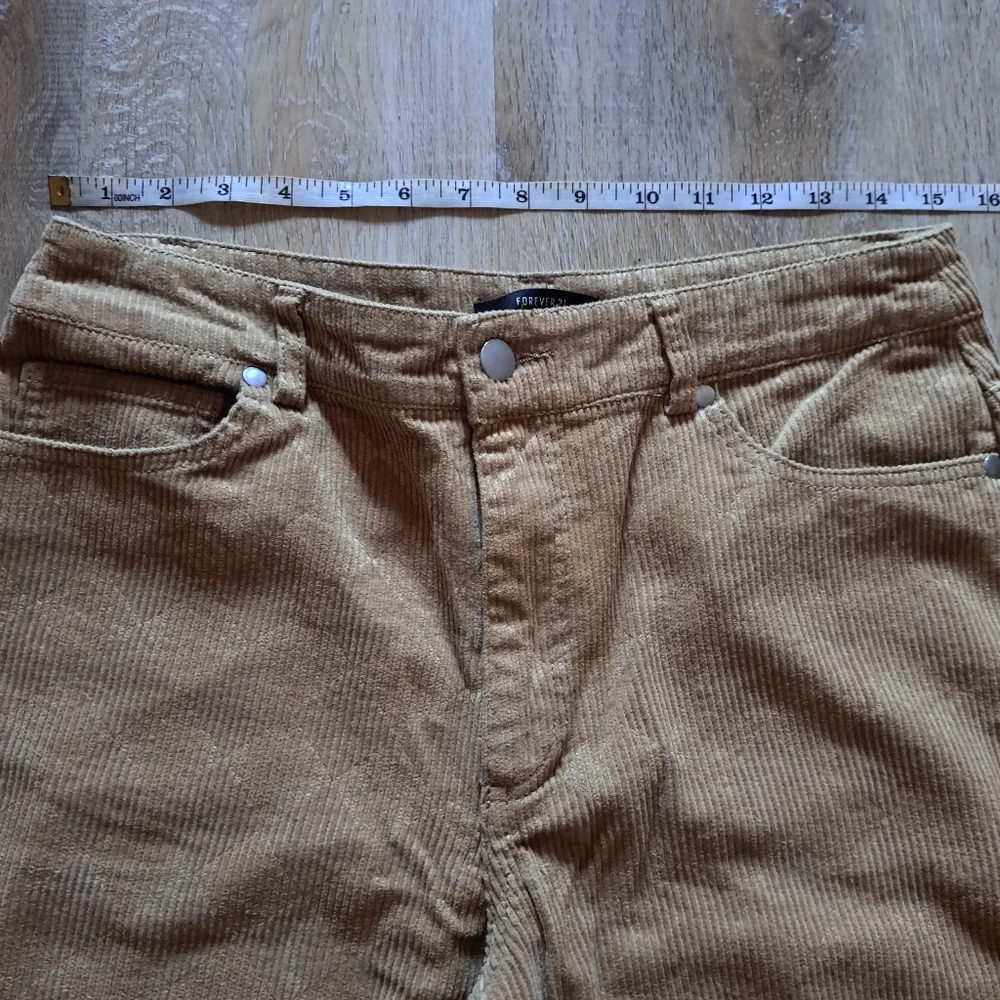 Forever 21 Tan Diamond Shape  Corduroy Wide Leg Pants Women's Size Large